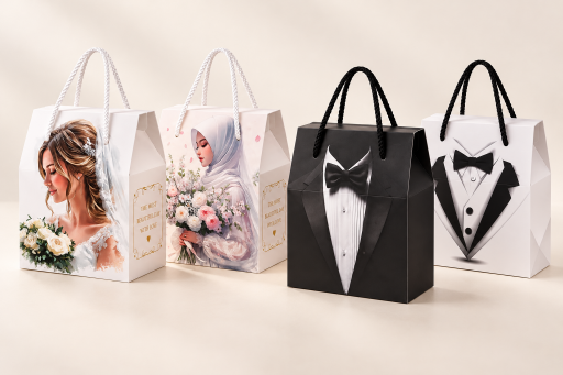 Gelin & Damat Model Karton Çanta
