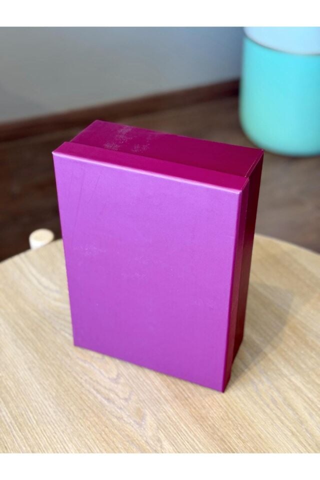 Fuşya Düz Sevgililer Günü Hediyelik Dekoratif Düzenleyici Bohça Kutusu Orta boy 30x22x10 cm