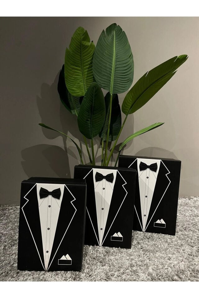 Damat Bohçası-Damat Kutusu-Çeyiz Bohça Kutusu-3 Lü Hediye Seti-hediye Kutusu 3'lü Set-Dam