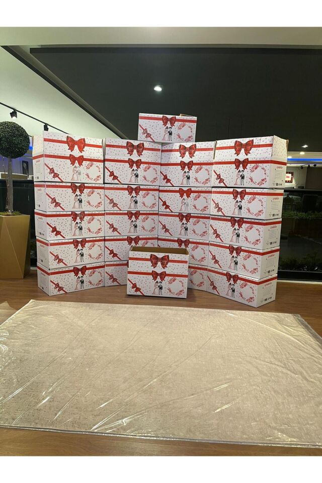 10 Adet Kırmızı Çeyiz Kolisi 58x33x25 Bohça Kutusu Kolisi Gelin Çeyizi Kutusu Tek Oluklu Bohça Kutu