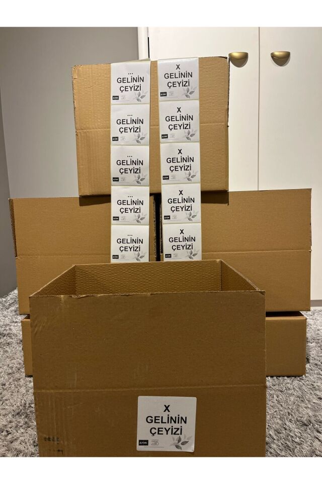 Kolix Pratik Taşıma Koli 33x40x16 Cm Karton Koli Taşıma Koli Ekonomik Koli Isim Etiketli 10 Adet