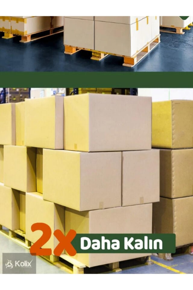 Kolix 10 Adet 50x30x30 Çift Oluklu Taşıma Taşınma Karton Çeyiz Arşiv Kitap Boş Koli