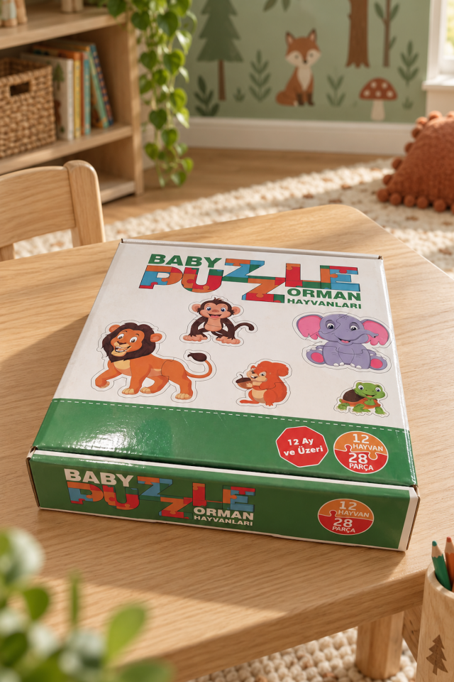 Baby Puzzle Orman Hayvanları Eğitici Oyun Kartları